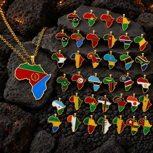 Collier pendentif tendance en forme de carte d'Afrique chrétienne, en acier inoxydable plaqué or 18 carats, bijoux du Ghana, du Nigéria et du Congo, idéal pour les cadeaux. - Product Image 3