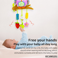 Mainan Sensorik Anti-stres Tali Tarik Hewan Musik Boneka Plush Bayi Montessori Burung Hantu Grosir untuk Bayi 0-6 6-12 Bulan