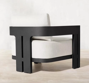 सबसे अच्छा आधुनिक आउटडोर फर्नीचर सेट मौसम प्रतिरोधी एल्यूमीनियम धातु उद्यान लाउंज सोफे विला छत आंगन अपार्टमेंट के लिए - Product Image 3