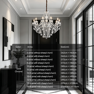 Lustres en cristal en gros, luminaires suspendus en cristal pour plafond, lampes lustres en cristal - Product Image 6