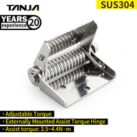 TANJA Machines Positionnement en acier inoxydable Ressort de porte automatique Fermeture automatique de toute butée Amortissement élastique Couple Charnière industrielle