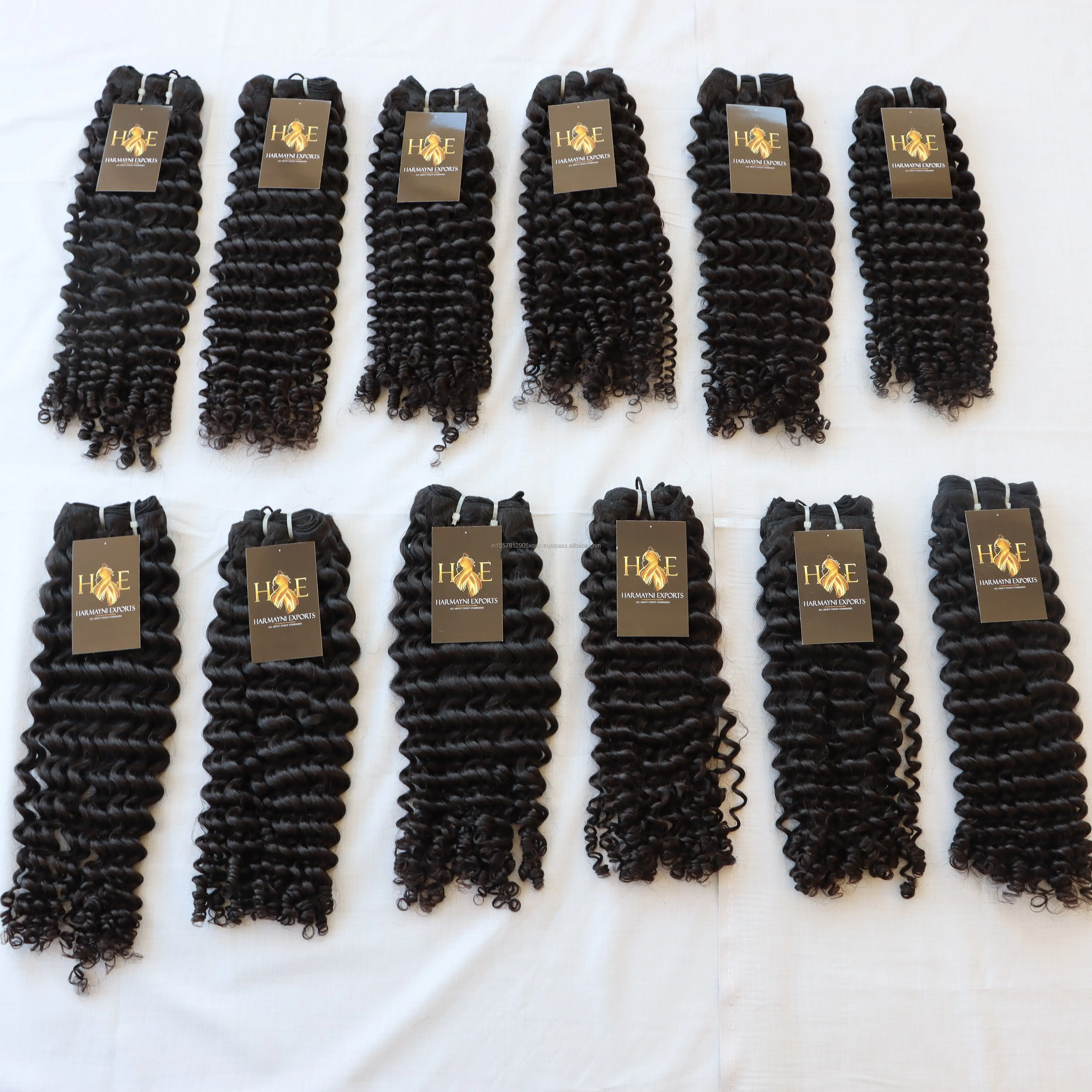 100% Unprocessed Raw Indian Temple Virgin Human Hair Bundle 12A Grade Wavy Curly Bundle with Closure Frontal