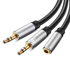 Divisor de Audio Estéreo de 3.5MM Hembra a 2 Machos, Conector de Audio de 3.5MM, 1 Hembra a 2 Machos Dobles, <span class=keywords><strong>Cable</strong></span> Adaptador de Audio Auxiliar - Product Image 1