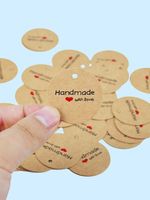 Rouleau d'autocollants en papier kraft, étiquettes adhésives rondes, étiquettes suspendues pour cadeaux, pour l'emballage de cadeaux pour les petites entreprises