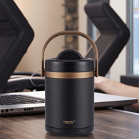 PINKAH Termo para Alimentos de 2000 ml, Aislado al Vacío, de Acero Inoxidable 304+316L de Grado Alimenticio, con Asa