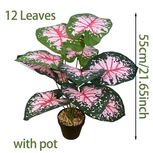 ต้นคาลาเดียมประดิษฐ์ LUYI-Leaves วัสดุ PVC <span class=keywords><strong>สี</strong></span>ทูโทน ต้นบอนไซจำลองคุณภาพสูง ตกแต่งบ้าน ต้นไม้ประดับ ของตกแต่งบ้าน สินค้ามาใหม่ - Product Image 3