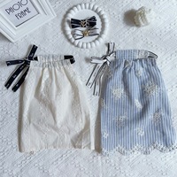 JXANRY Robe rayée tout en coton brodée pour animaux de compagnie Robe de princesse Yorkshire Bebear fraîche et respirante