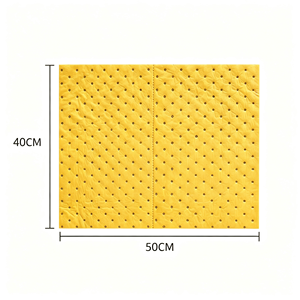 Tampons absorbants jaunes perforés à fossettes, collés par sonoterminaison pour une absorption rapide des déversements de produits chimiques dangereux - Product Image 4