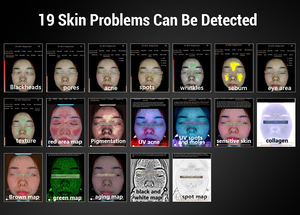 Utilisation en salon Affichage de prise de vue Analyse de l'utilisation du spa Analyse des problèmes faciaux 13 Spectre AI Analyseur de peau Machine de beauté - Product Image 5