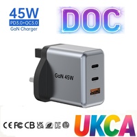 Chargeur rapide USB Type C Tommox Mobile avec prise UK, adaptateur pour chargeur multiple iPhone 45W, adaptateur rapide USB C pour appareil photo, tablette