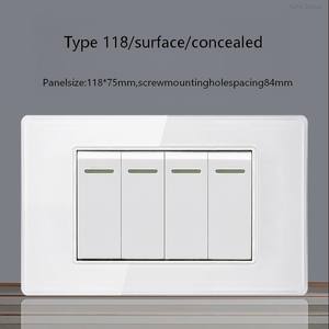 Interruptor de pared con panel blanco, estándar europeo, estadounidense y brasileño, de seguridad, de 1, 2 o 3 botones. - Product Image 5