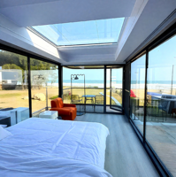 Maison conteneur modulaire de luxe en acier, mobile, sur roues, préfabriquée, pour bureau à domicile, chambre, appartement, usage commercial extérieur