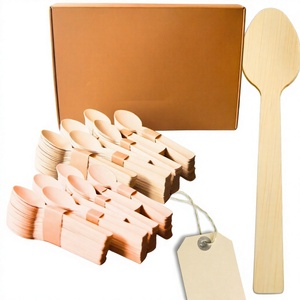 ORIGINAL Eco Friendly <b>Bamboo</b> Disposable <b>Cutlery</b> <b>Set</b> Personalized Wooden Spoon for Children's Parties - Product Image 3