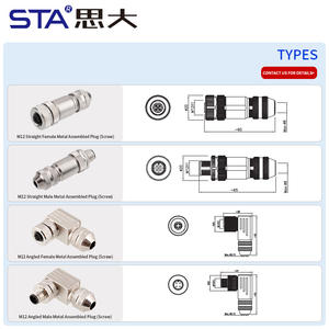 M12 Aviation Plug 2 3 4 5 6 8-poliger wasserdichter Metallst ecker Sensor mit gerader/abgewinkelter Biegung Stecker PG7 PG9 - Product Image 5
