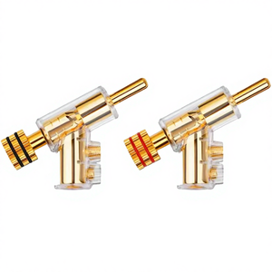 YYAUDIO Brass Gold Plated Male Stainless Steel 1P Banana Lock <b>Plugs</b> HiFi <b>Speaker</b> Connector - Product Image 4