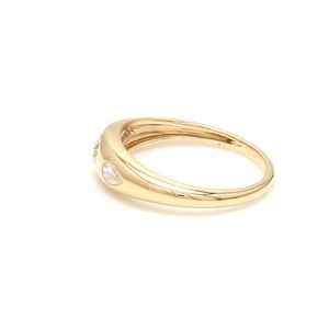 Superbes bagues massives tendance en or pur 14 carats plaqué rhodium, serties de diamants taille poire pavés, faites à la main, certifiées 0,47 ct - Product Image 6