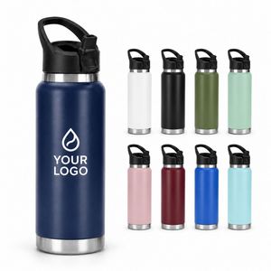 Custom 18oz 26oz 36oz Stainless Steel Double Wall Insulated Powder Coated <b>Sports</b> <b>Water</b> <b>Bottle</b> with Chug Lid with Carry Handle - Product Image 1