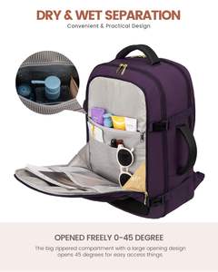 Sac à dos de voyage à main approuvé pour le vol, sac à dos pour articles personnels de 40 L, sac à dos pour ordinateur portable de 17 pouces, sac de week-end, sac de voyage d'une nuit, sac à dos de jour - Product Image 6