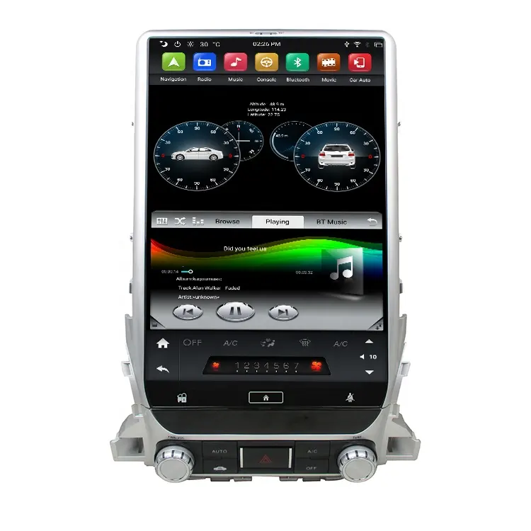 13.3 zoll PX6 android 9.0 auto dvd player auto dvd gps radio mp3 für Land Cruiser LC200 2018 mit WIFI/BT/CarPlay/Google Play