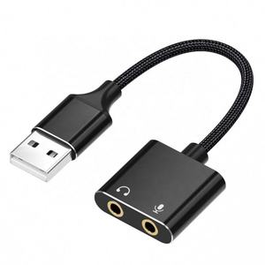 USB giao diện âm thanh bên ngoài Card âm thanh USB Adapter 3.5mm cho máy tính xách tay loa PS4 Tai nghe USB mic Card âm thanh .. - Product Image 1