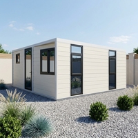 Maison conteneur portable pliable à double aile extensible pour usage extérieur avec design contemporain et caractéristiques de confort