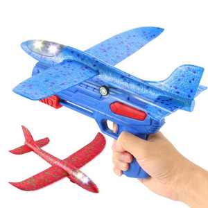 Pistola de espuma para exteriores, juguete para niños, lanzador manual de aviones de espuma giratorios, pistola de juguete 2 en 1, pistola de francotirador - Product Image 1