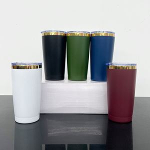 Mugs de voyage isothermes personnalisables avec logo, plaqués or miroir sous revêtement poudré, pour hommes et femmes, 20 oz, pour gravure laser - Product Image 1