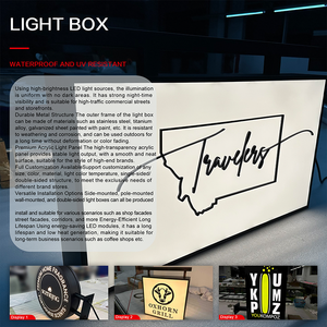 Pubblicità esterna personalizzata a led segnaletica luminosa per affari a doppio lato segno di scatola luminosa - Product Image 2