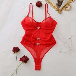Body modellante sexy a cuore con volant, trasparente e traspirante in rete, con ferretto, bestseller Deep Love - Product Image 6