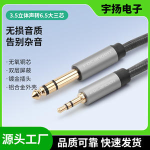 Cable de audio trenzado de 3,5 mm a 6,5 mm macho a macho para ordenador, amplificador, altavoz, consola de mezclas, uso de audio y vídeo - Product Image 5