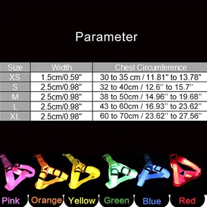 Venta al por mayor recargable luz Up perro cinturón ajustable chaleco pecho LED mascota perro arnés - Product Image 6