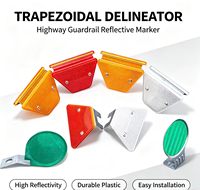 Delineateur trapézoïdal double face en plastique, marqueur réfléchissant pour garde-corps, réflecteur de contour de route, fixation murale, sans alimentation