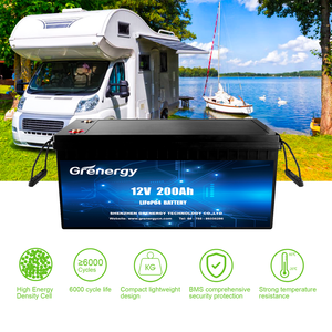Paquete de batería portátil 200Ah 2.56Kwh 2560Wh LiFePO4 con BMS para RV/Goft Cart y fuente de alimentación de panel solar para acampar al aire libre - Product Image 4
