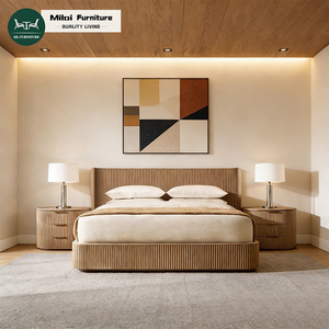 Customization Luxury American Modern Solid Wood Furniture <b>Bed</b> Classic Home Villa Hotel Bedroom Oak ML-503 Customizable <b>Sizes</b> Tai - Product Image 1