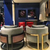 Japandi Rattan Sessel in Black Oakwood und Natural Cane