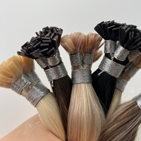 Vente en gros Ktip K F pointe vierge Remy russe brut cuticule alignée Cabello Humano kératine naturelle pointe plate extension de cheveux cheveux humains