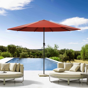11ft Patio Market Umbrella 8 Ribs Outdoor <b>Table</b> Umbrella with Crank Lift UV Resistant Waterproof <b>for</b> Backyard <b>Garden</b> - Product Image 1
