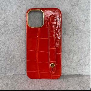 Venta caliente de alta calidad de piel de cocodrilo Real de cuero de la caja del teléfono móvil para el iPhone 12 13 14 15 16 Series - Product Image 2