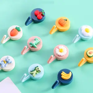 Factory Wholesale Cute Cartoon Hook Kitchen Bathroom Wall Hanging Nail-free Sticky Hook