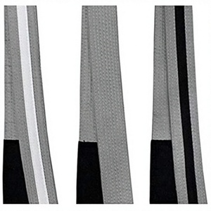 Cinturón de Jiu Jitsu Brasileño 100% Algodón, Diseño de Rayas Grises, Negras y Blancas, Unisex, Talla Grande, Corte Regular - Product Image 1