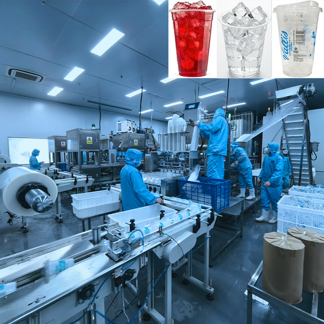 Commercial Ice Cube Maker Machine with Packaging in Plastic Cup and Lid Auto Capping