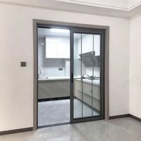 Porte coulissante en alliage titane-magnésium robuste, double vitrage, isolation acoustique intérieure, résistante à l'eau, pour villa moderne et jardin