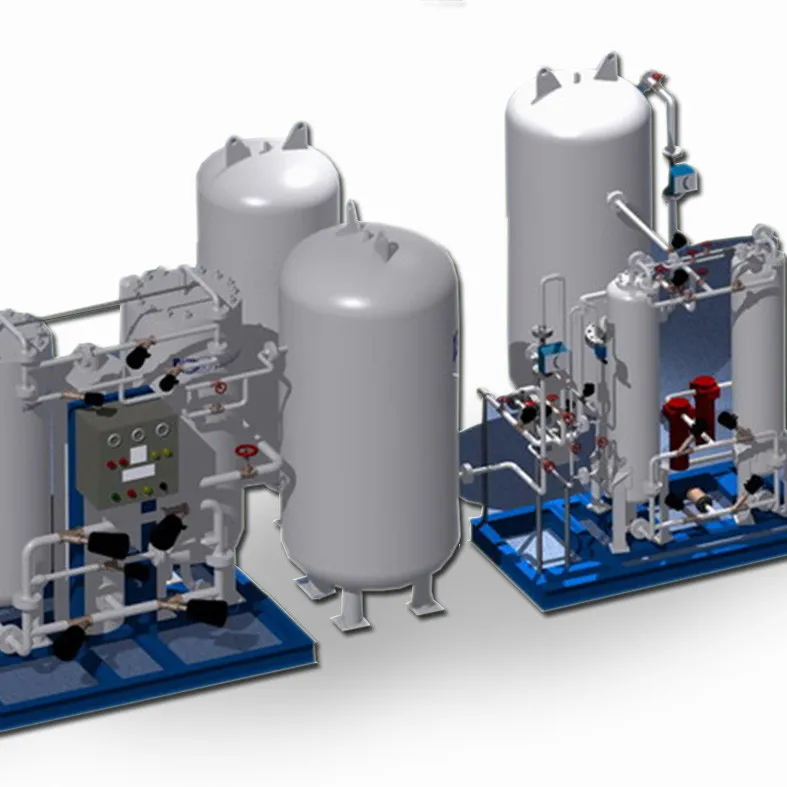 Разный расход PSA кислород азот Производство газа установка Поворотная Адсорбция под давлением