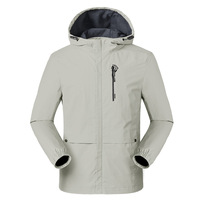Hot Sale Hood Olahraga Bekerja Tahan Angin Softshell Jaket Outdoor Kustom dengan Harga Murah Tahan Air Jaket untuk Pria