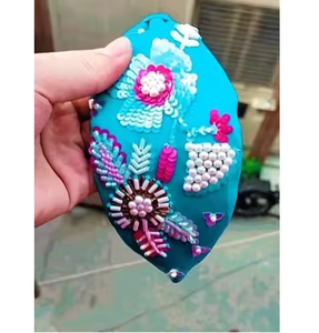 Elegant <b>Headbands</b> with Soft comfort and Hand-embroidered Fabric Accented with Beads at Wholesale Price <b>Headband</b> for Festivals - Product Image 5