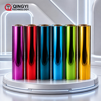 Vinyle thermocollant métallique en PU en gros, film extensible haute élasticité en rouleau pour vêtements, t-shirts et textiles