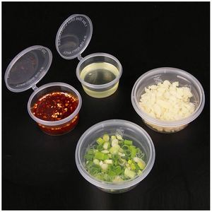 Gobelet transparent multi-tailles personnalisé avec couvercle, récipient à sauce en plastique jetable pour plats à emporter - Product Image 4