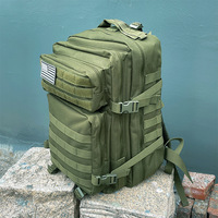 Sac à dos tactique d'assaut 40L, sac à dos multi-compartiments MOLLE, bretelles rembourrées respirantes pour la randonnée, le camping et le trekking en plein air