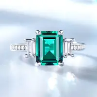 כסף תכשיטי טבעת עם נפאלית אבן בעבודת יד ירוק אמרלד אירוסין 925 כסף סטרלינג תכשיטי CZ אבן חן לנשים