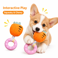 Jouet pour chien en peluche TPR en forme de beignet, couineur, pour petits chiens, jouet interactif à mâcher pour la dentition